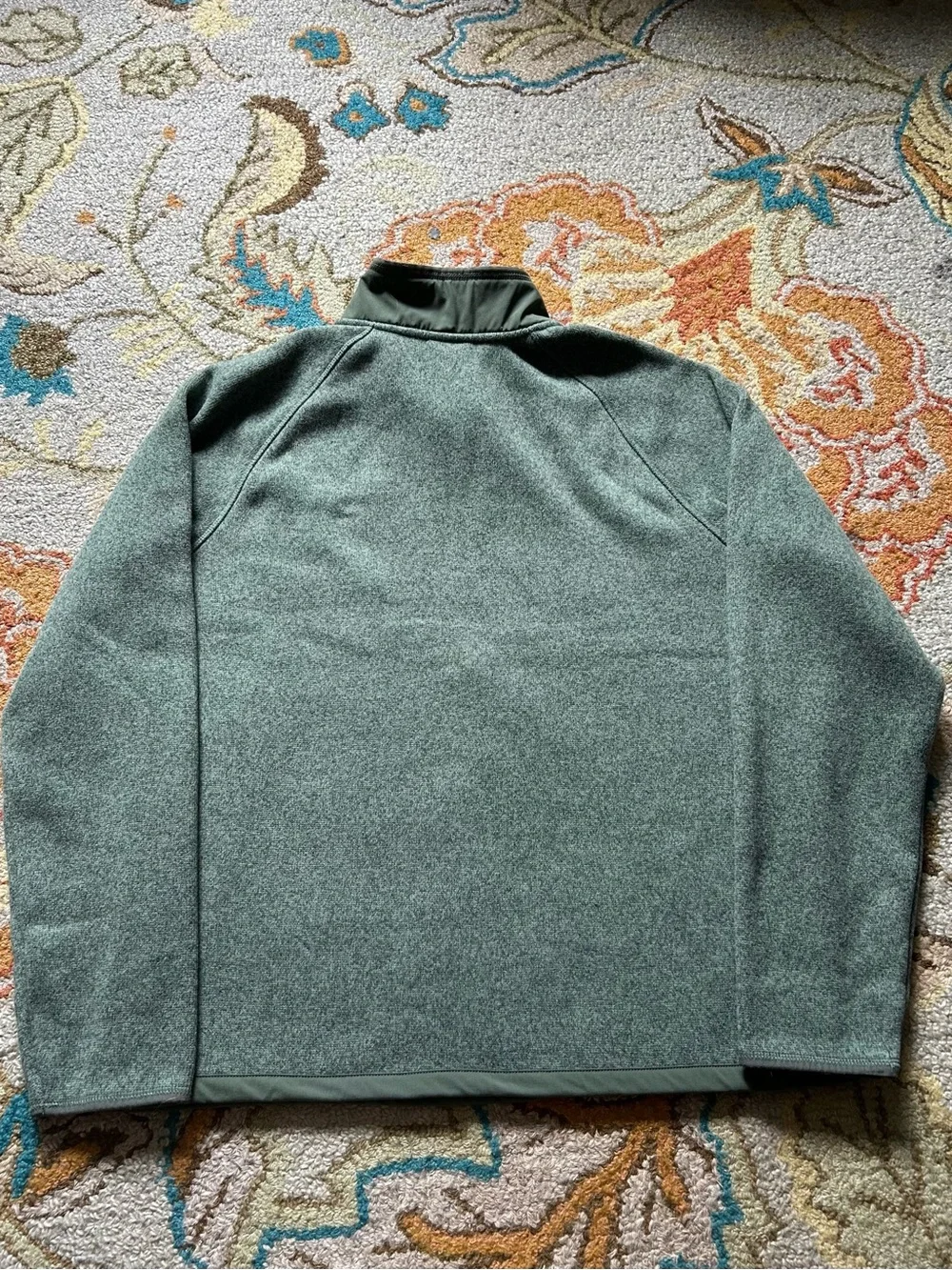 The North Face Men's Gordon Lyons 1/4 Zip Green Heather Fleece Sweater Size M